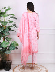Pink Printed Kurti Set