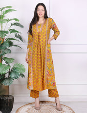 A-Line Mirror Work Kurti Set