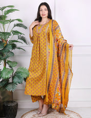 A-Line Mirror Work Kurti Set