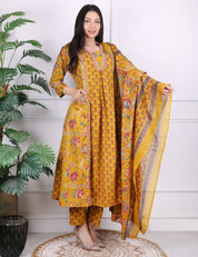 A-Line Mirror Work Kurti Set