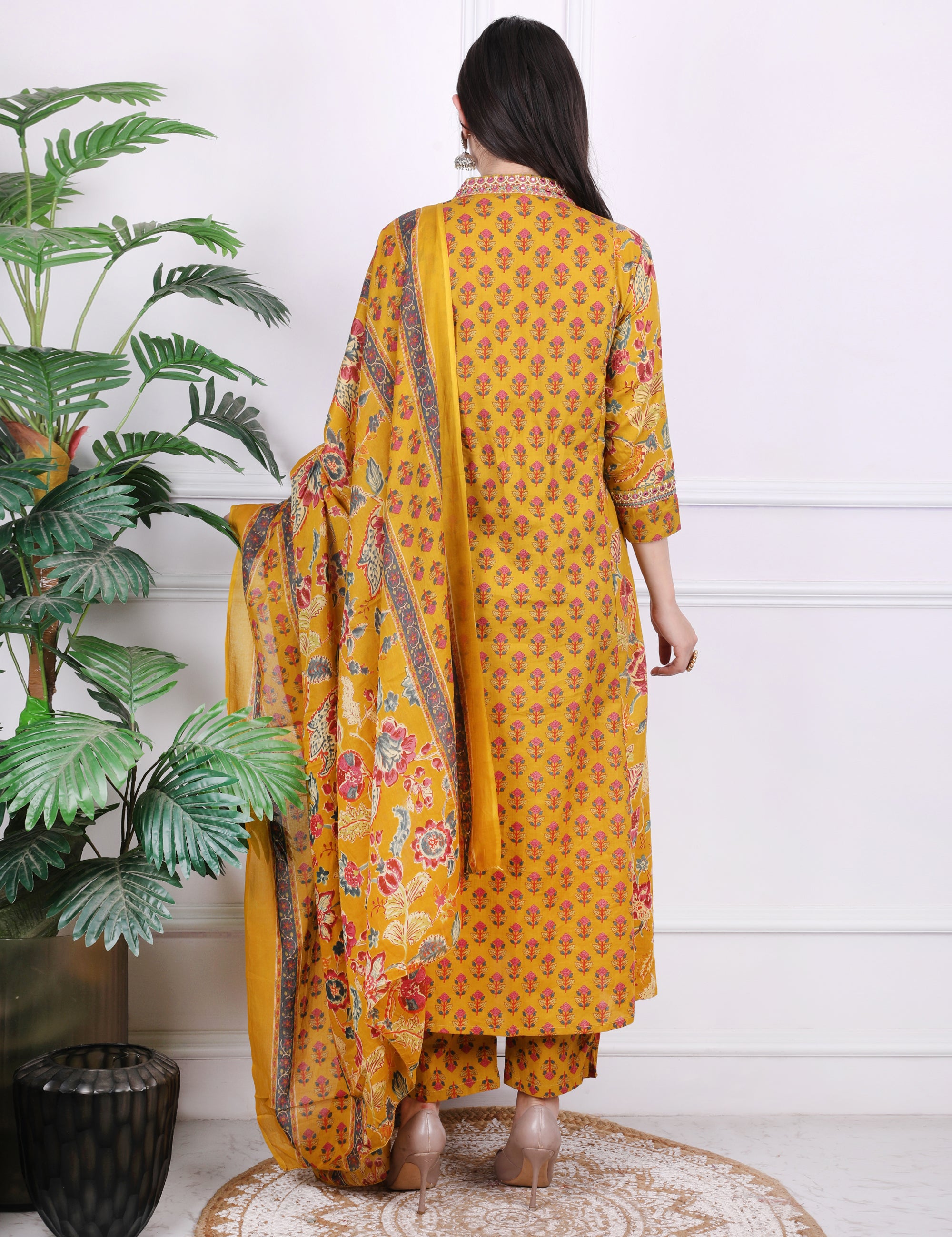 A-Line Mirror Work Kurti Set