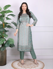 Sea Green Round Neck Kurti