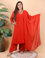 Elegant Heavy Neck Readymade Plazo Set
