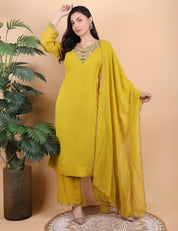 Elegant Heavy Neck Readymade Plazo Set