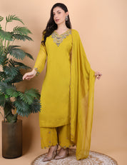 Elegant Heavy Neck Readymade Plazo Set