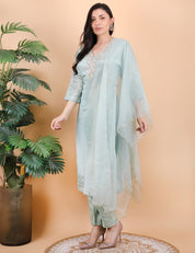 Sea Green Heavy Neck Suit