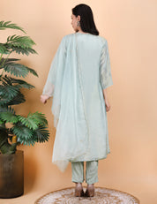 Sea Green Heavy Neck Suit