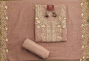 Elegant Mal Cotton Unstitched Suit with Delicate Embroidery & Embroidered Border Dupatta