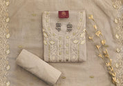 Elegant Mal Cotton Unstitched Suit with Delicate Embroidery & Embroidered Border Dupatta