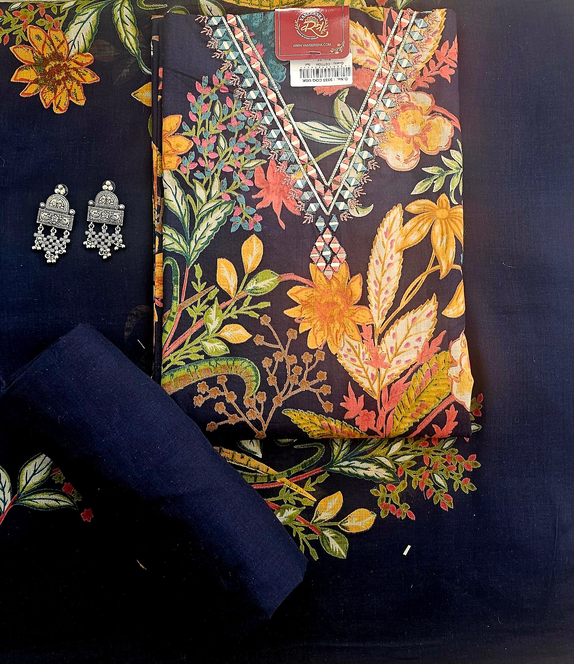 Floral Bliss Soft Cotton Unstitched Suit Set