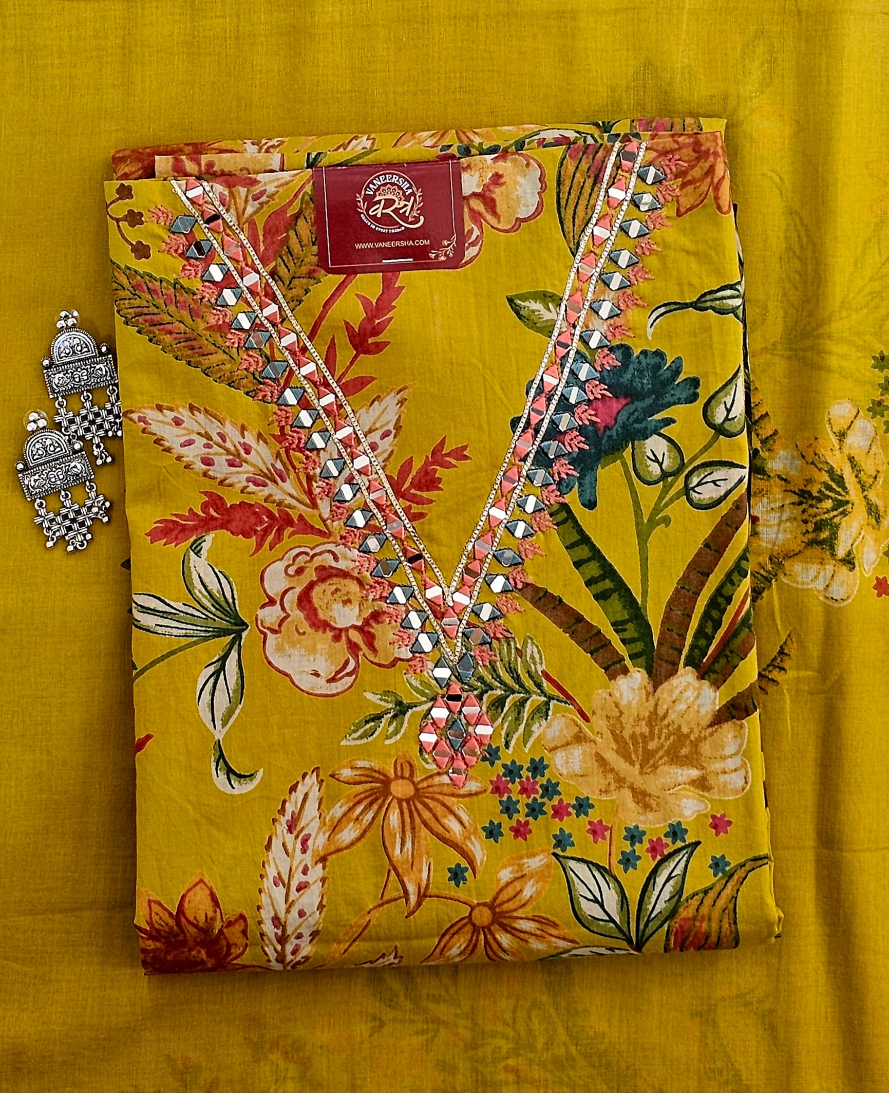 Floral Bliss Soft Cotton Unstitched Suit Set