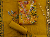 Floral Bliss Soft Cotton Unstitched Suit Set