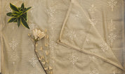 Elegant Beige Cotton Suit with Kantha Work & Embroidered Kota Doria Dupatta