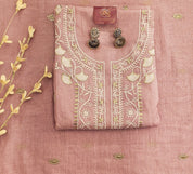 Elegant Mal Cotton Unstitched Suit with Delicate Embroidery & Embroidered Border Dupatta