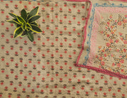 Graceful Cotton Printed Unstitched Suit with Lace Detailing & Elegant Dupatta