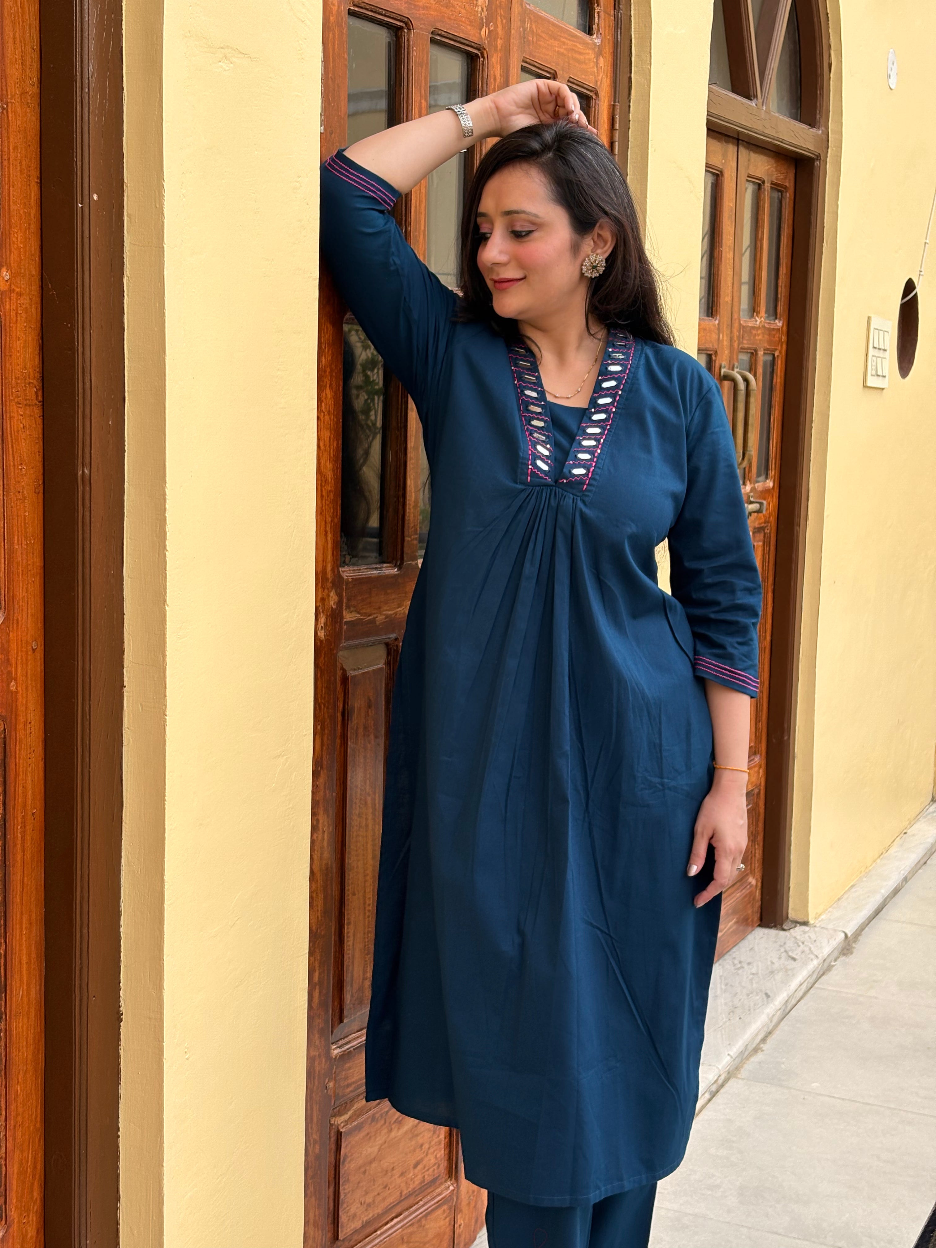 Royal Blue Kurta Set (pack Of 2)